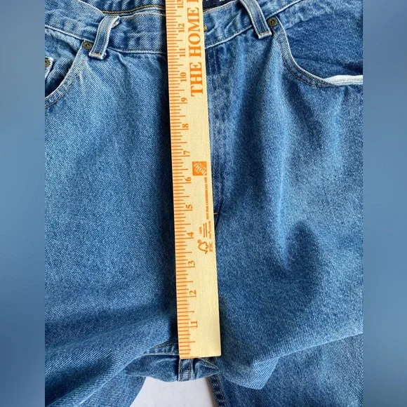 Eddie Bauer Mens blue Denim loose fit 100% cotton jeans made in USA size 38X32 - Picture 9 of 10